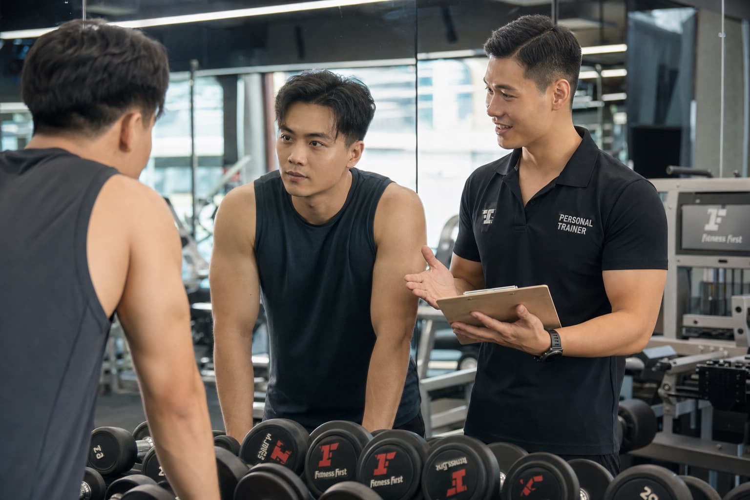 Người tập gym Việt Nam và HLV cá nhân xem lại kế hoạch tập luyện